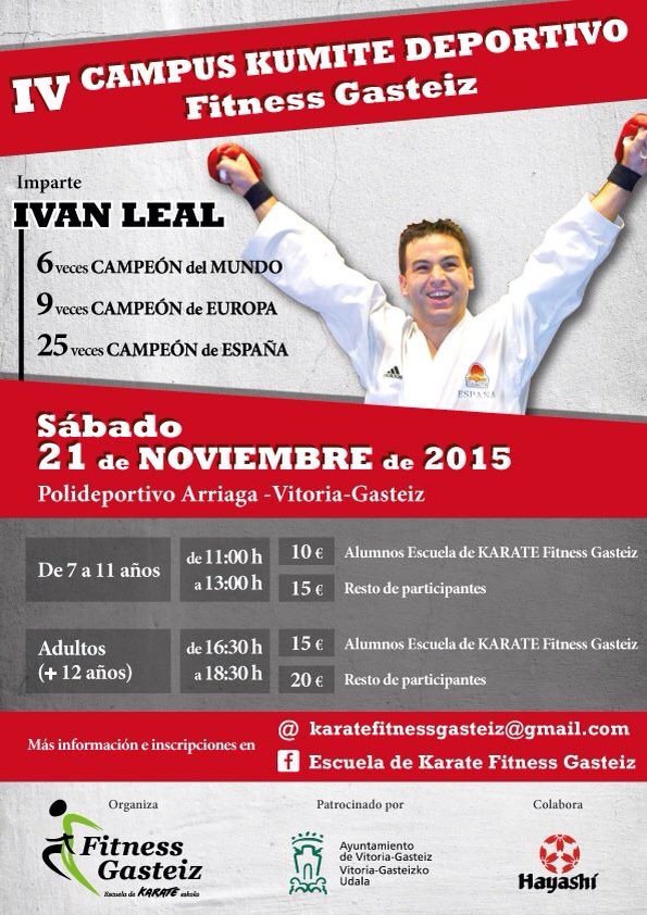 Mañana el campeón del Mundo de #karate <a href="/IVANLEALREGLERO/">Ivan Leal Reglero</a> en <a href="/vitoriagasteiz/">Vitoria-Gasteiz!</a>. <a href="/AlavaDeporte/">ALAVA & DEPORTE</a> <a href="/KirolExpres/">Kirol Exprés</a> <a href="/gasteizhoy/">Gasteiz Hoy</a>