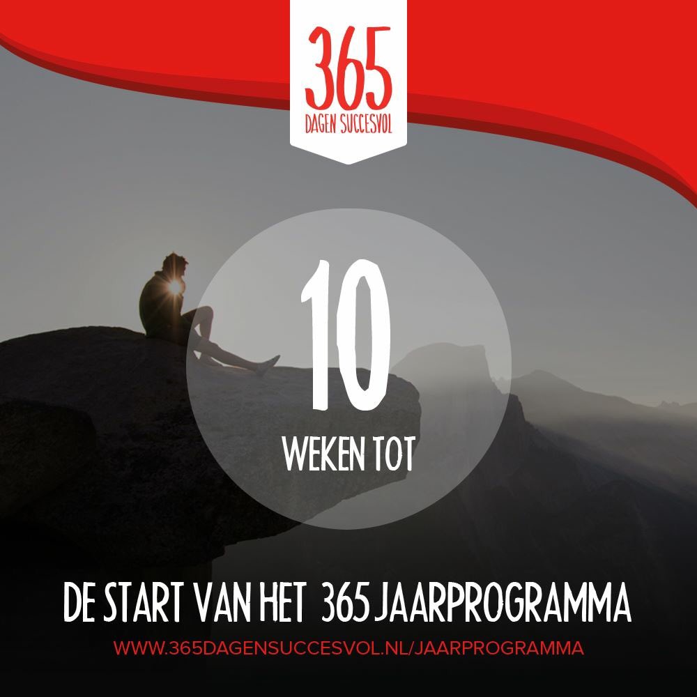 Nog 10 weken voordat we starten. 365dagensuccesvol.nl/jaarprogramma Het wordt echt amazing, al zeg ik het zelf.