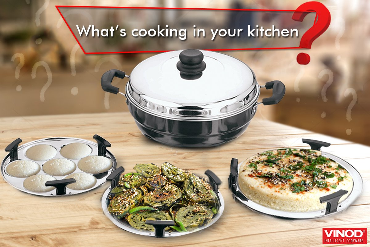 Vinod_Cookware's tweet photo. Now make Dhokla, Idli and Patra all in one #VinodCookware -  #MultiKadai. https://t.co/kPgoYHn1hN