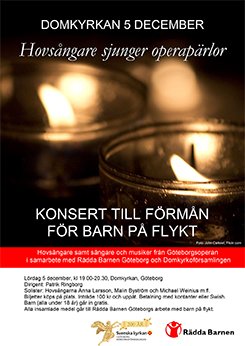 Hovsångare i konsert till förmån för barn på flykt! Välkommen till Domkyrkan 5 december! bit.ly/1PElVZg