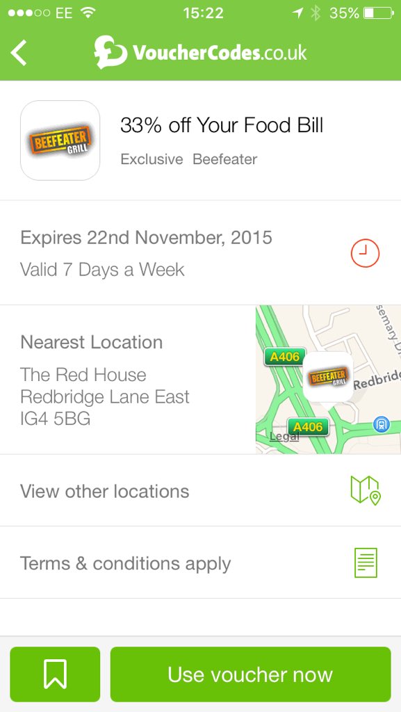 Get your code now for 33% off your bill at the red house hurry only 3 days left!