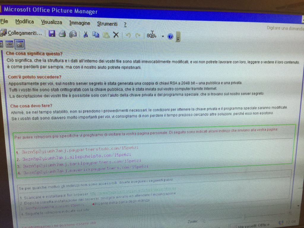 cr1s1um's tweet image. #vaSystems Continuano le infezione negli uffici pubblici e attività commerciali #Ransomware #CryptoWall #virus