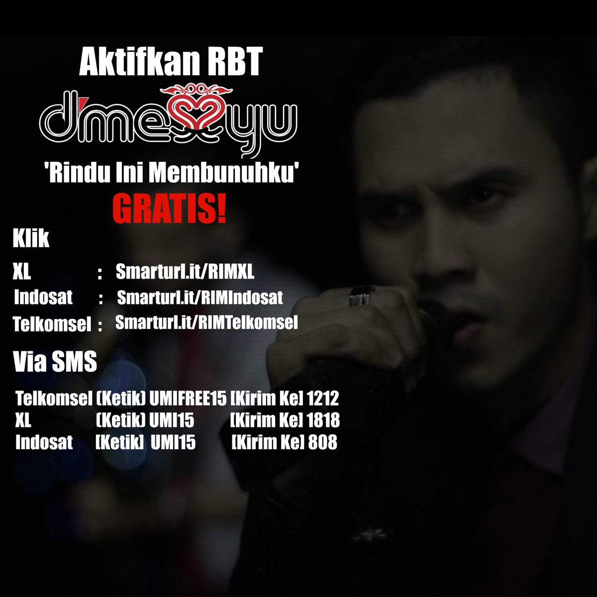 Aktifkan RBT <a href="/dmessyuID/">D'MESSYU</a> #RinduIniMembunuhku yuk mumpung GRATIS youtube.com/watch?v=X3_sUu…