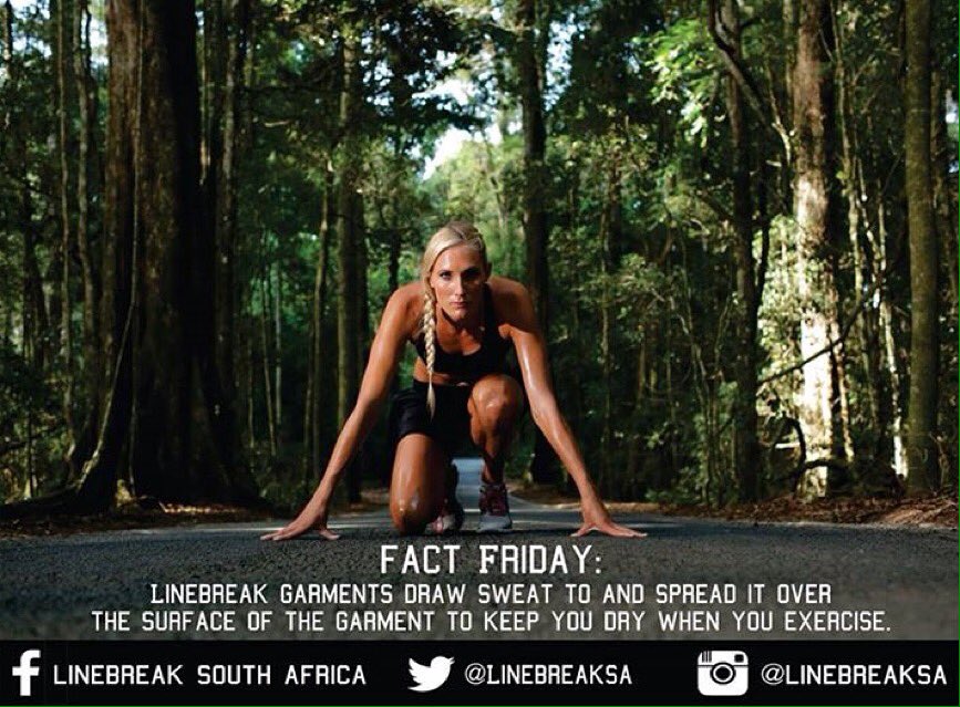 Linebreak Fact Friday. Keeping you comfortable &amp; dry while you exercise 😅 #perform #protect #recover #compression