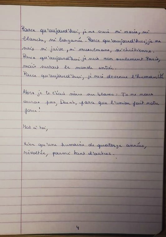 Élisa, 14 ans. #NousSommesLeMonde 'Une humaine de quatorze années, révoltée, parmi tant d'autres.'