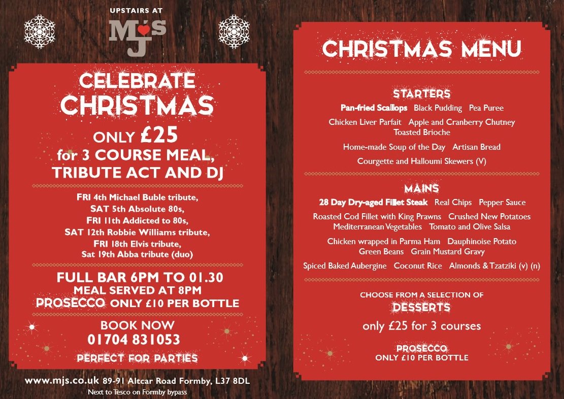 MJS_FORMBY's tweet image. Come and celebrate Christmas with us @ MJ&apos;s Formby!!! #Formby #christmasparties #celebratechristmas