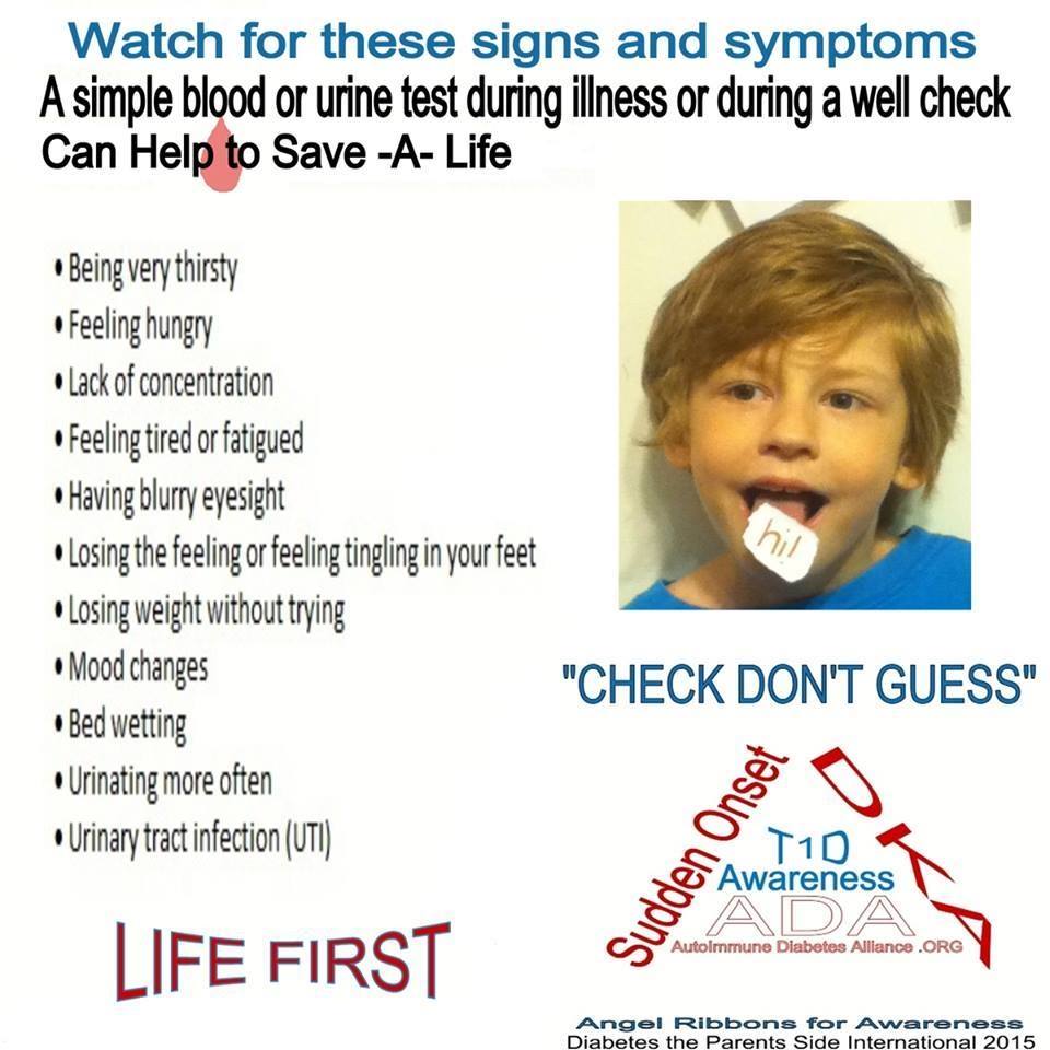 T1D_AWARENESS's tweet photo. Know the signs and symptoms to Save -A- Life with Check Don't Guess - LIFE FIRST #checkdontguess #checkonedrop. https://t.co/9ZNpBvBvqa