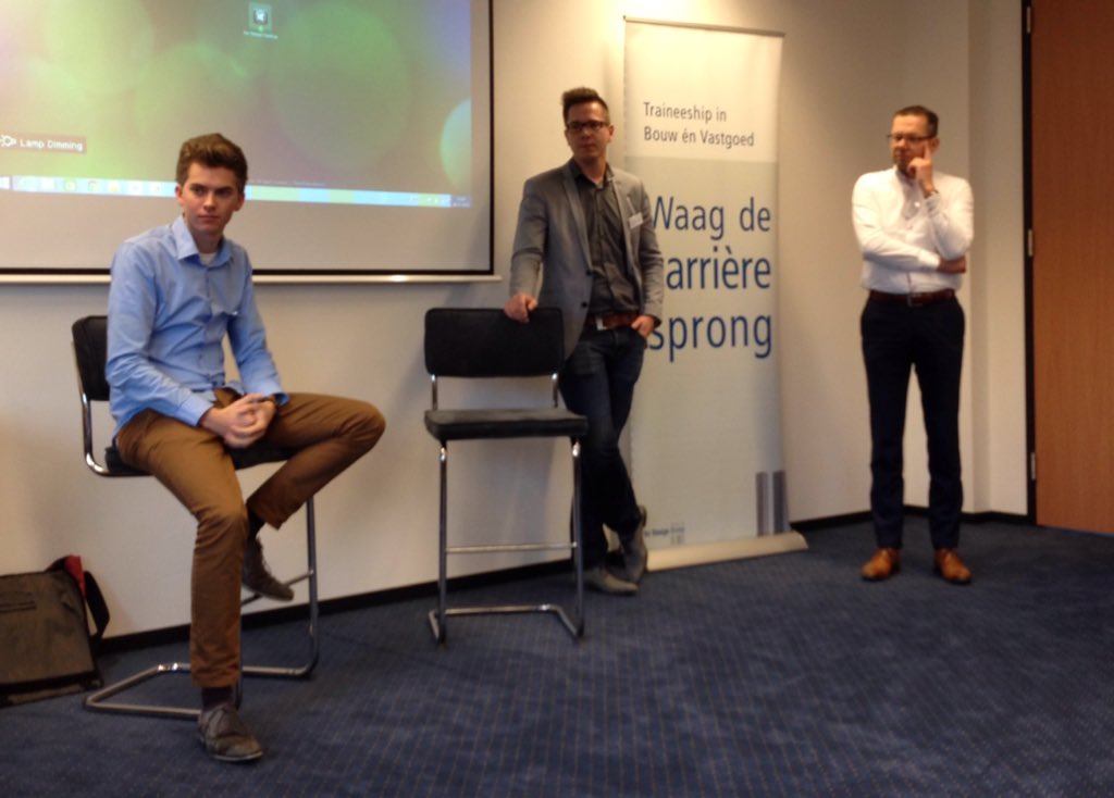 c_punte's tweet photo. Oud student @bramhoogenraad geeft de huidige studenten inzicht in kansen die traineeship biedt bij @TSBouwVastgoed https://t.co/qeWMZWdYD2