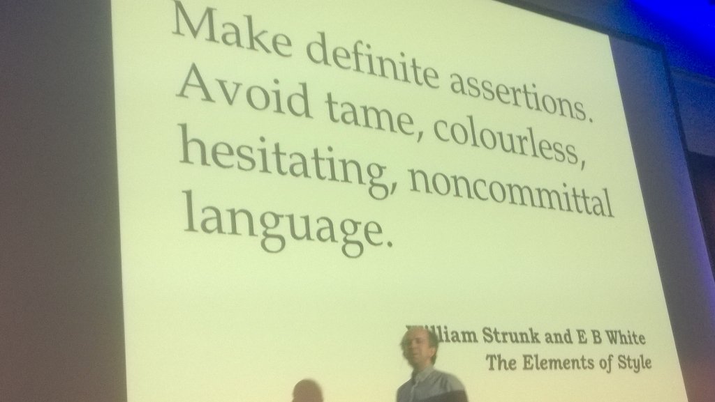 cedric_burceaux's tweet photo. Make definite assertions, should on English mean "yeaaah but it might be" #BuildStuffLt @KevlinHenney https://t.co/8pyKIgXrdE