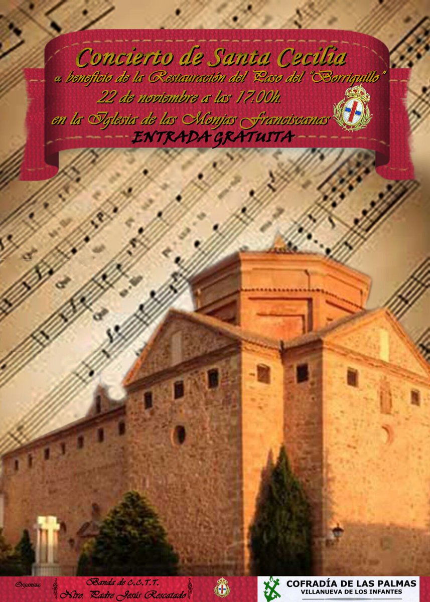 bandarescatado's tweet photo. Concierto Domingo 22 a las 17:00 en la Iglesia de las Monjas Franciscanas. Fuente Vieja (Vva. de los Infantes) https://t.co/StmIhqptRH