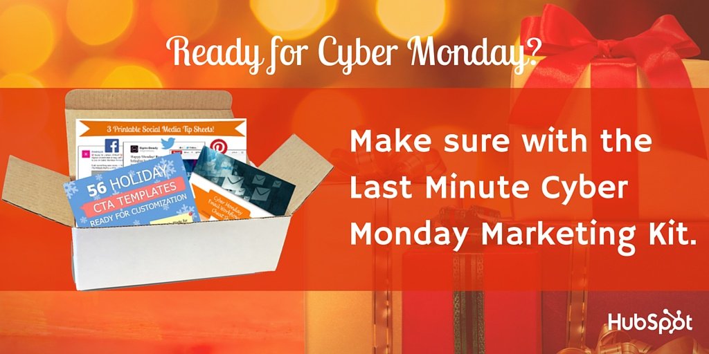 Get this Last Minute #CyberMonday Marketing Kit from <a href="/HubSpot/">HubSpot</a> to make sure you're prepared: hubs.ly/H01qMJ40