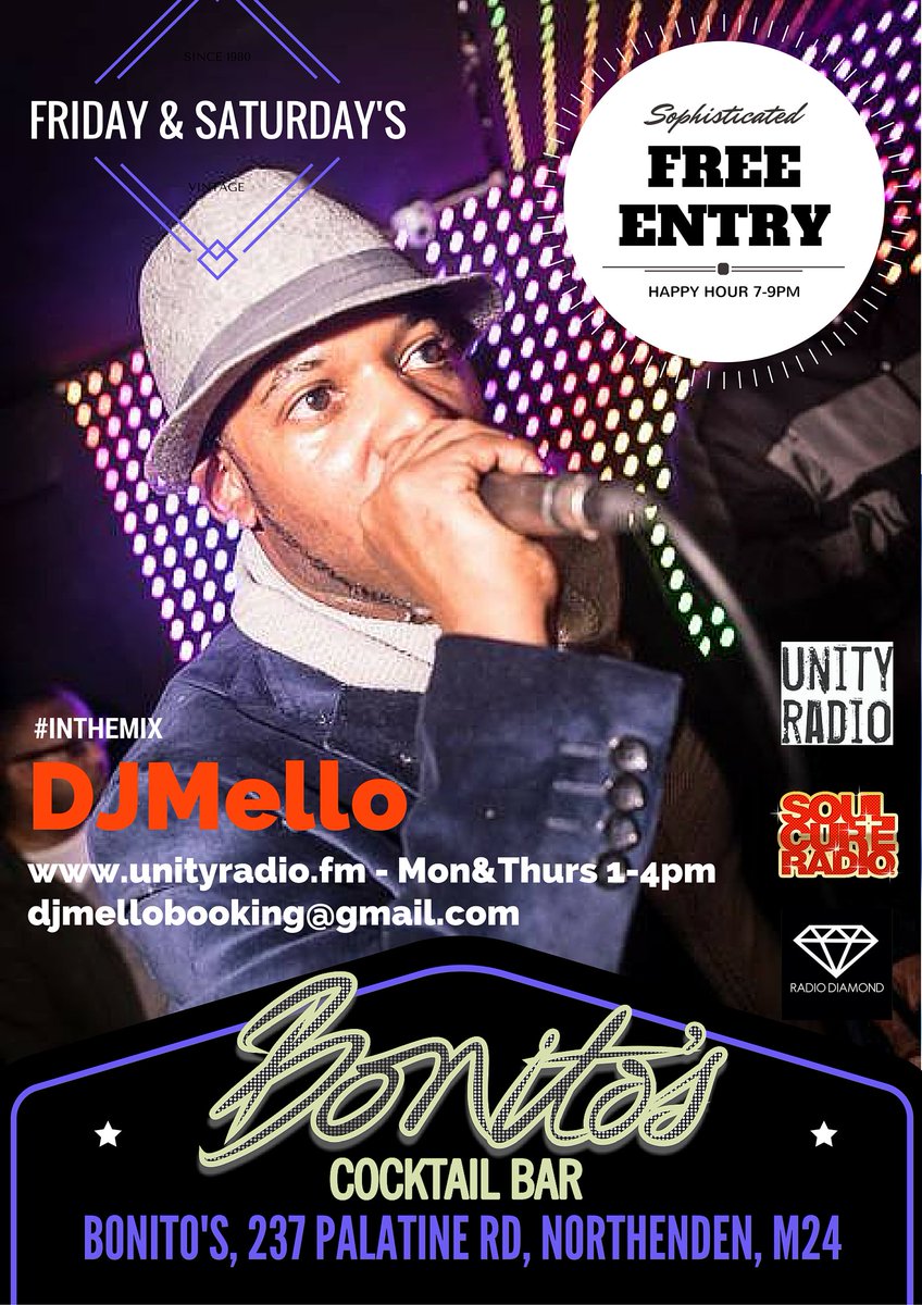 DJMELLOMUSIC's tweet photo. #FridayFeeling #scandal #lovefridays at @bonitosmcr @CafeBonitos @LoveDJMello @LovePizzaUK @ILoveMCR #HappHour7til9 https://t.co/fCrsUxbZfc