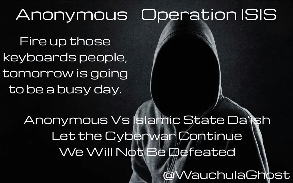 LatestAnonNews's tweet image. Tomorrow, the cyber war continues with the Islamic State. We are here to stay. We will not be defeated. #OpISIS