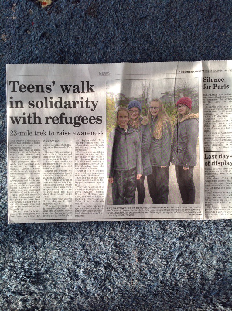 Support these amazing young folk as they walk in solidarity with refugees.