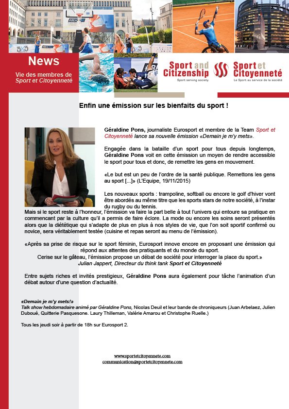 Félicitations à <a href="/PONSGERALDINE1/">PONS GERALDINE</a> et à toute sa bande  <a href="/EurosportFrance/">Eurosport</a> pour cette très belle première émission !