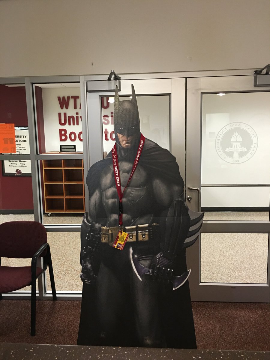WTAMUBuffGold's tweet image. We have super heroes on campus! Batman stopped by to get his gold card :)