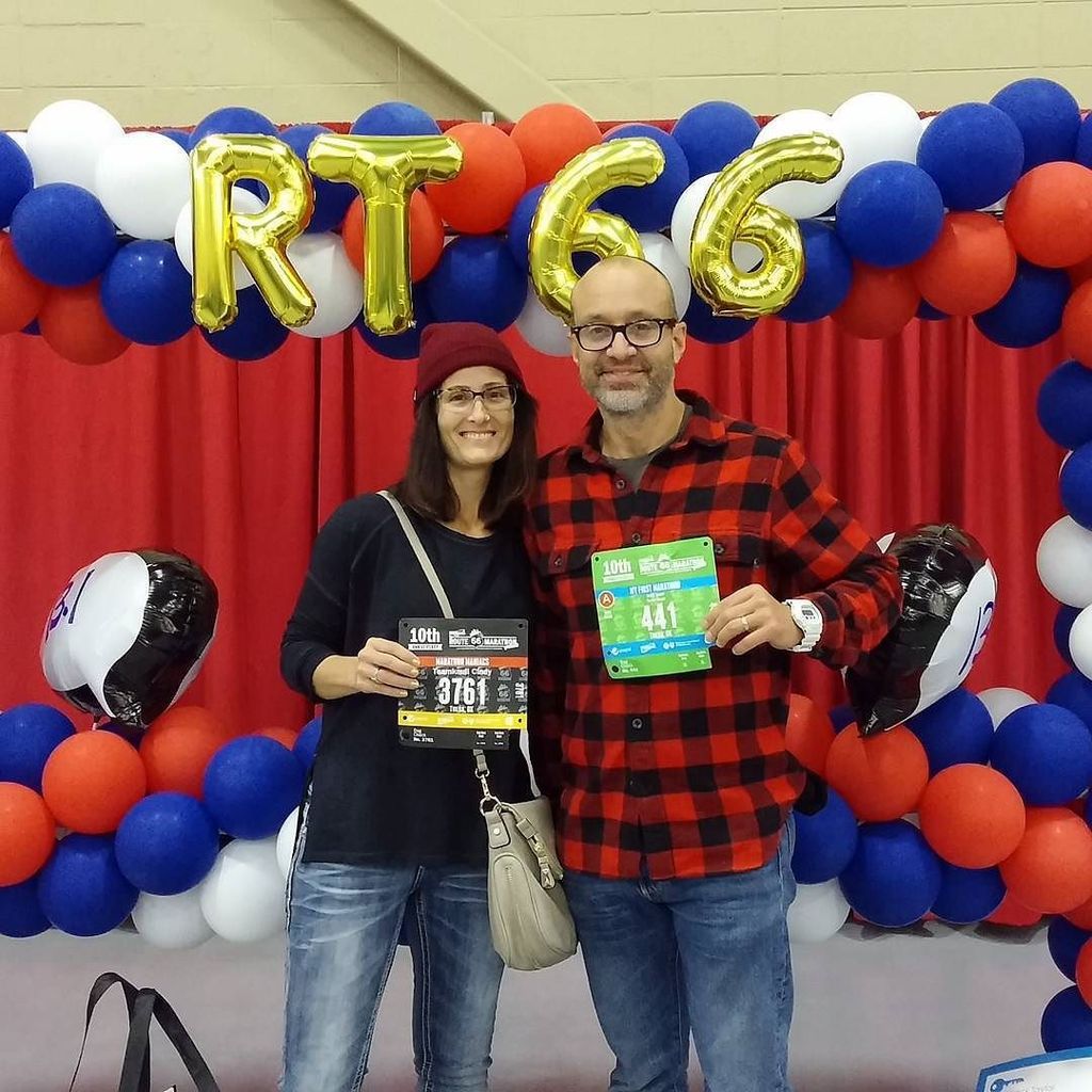 route66marathon's tweet photo. The #RT66Run photo
station awaits your smile. #Expo #selfiesallowed https://t.co/dcRxSizl1e https://t.co/SxmeJlUHlb