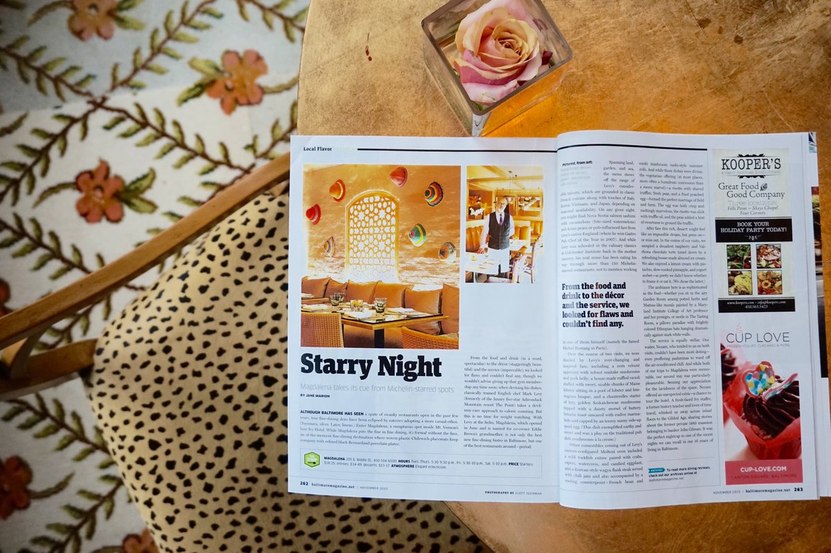 Magdalena featured in <a href="/Baltimoremag/">Baltimore magazine</a> article "Starry Night" by <a href="/charmcityjane/">jane marion</a> bit.ly/1MH0h0A