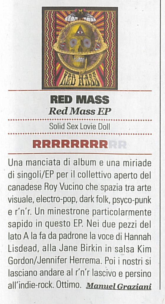 SSLD_Rec's tweet image. Great review of the Red Mass 7" on italian Magazine RUMORE!