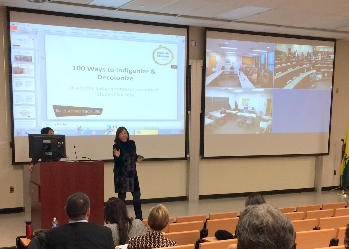 SaskPolytech's tweet image. #SaskPolytech enjoyed a great presentation from @PeteShauneen on #indigenization and #decolonization this morning.