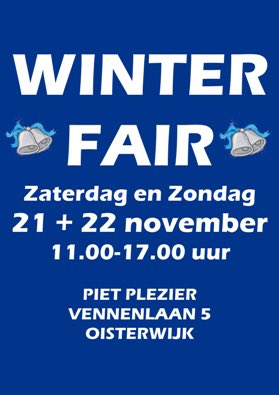 Dit weekend Winterfair.26 participanten bieden leuke betaalbare producten aan voor de feestdagen!#oisterwijk