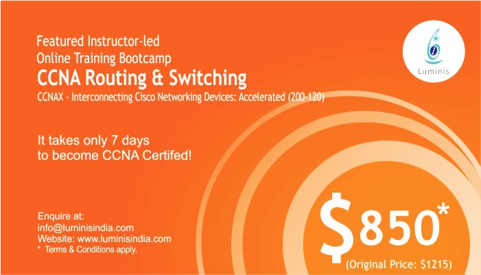 LuminisConsult's tweet photo. Featured Instructor-led Online CCNA-R&amp;S Training Bootcamp https://t.co/be6ILGR9XB #PacketTracer #switchcisco #CCDA https://t.co/F9llGI0rUr