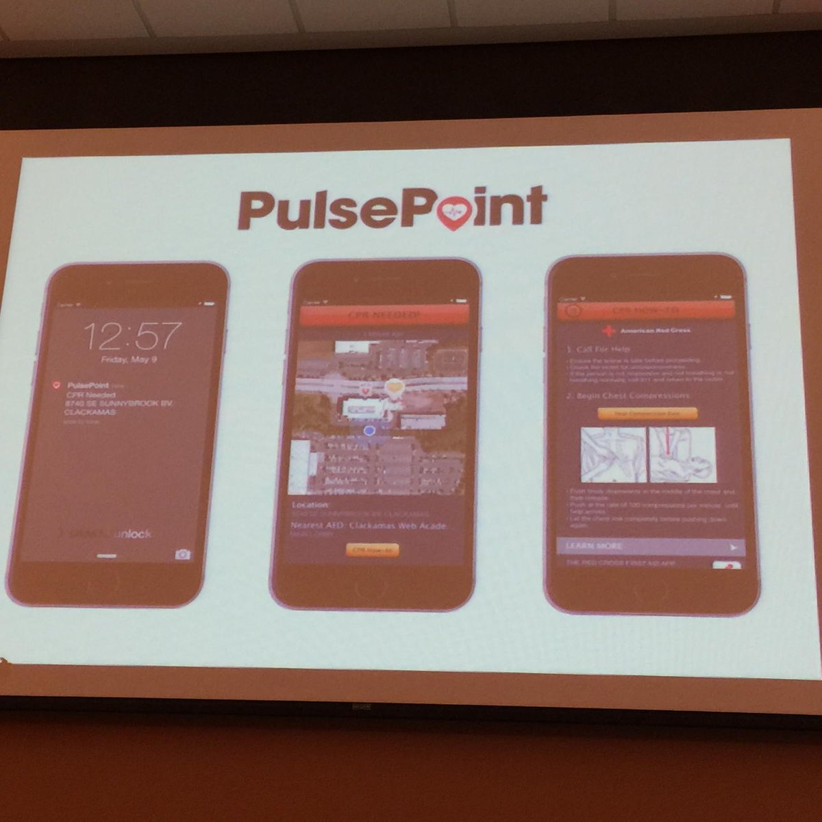 TheCydneyLong's tweet photo. Burlington county launches PULSE-POINT life saving CPR civilian responder APP! https://t.co/QM4n03LrF0
