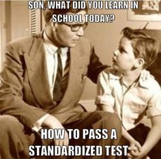 AHA_Nikolasi's tweet photo. @AHA_Lev Standardized tests make classes not have to teach students for true understanding. #DoNowTesting https://t.co/KMKdonER9r