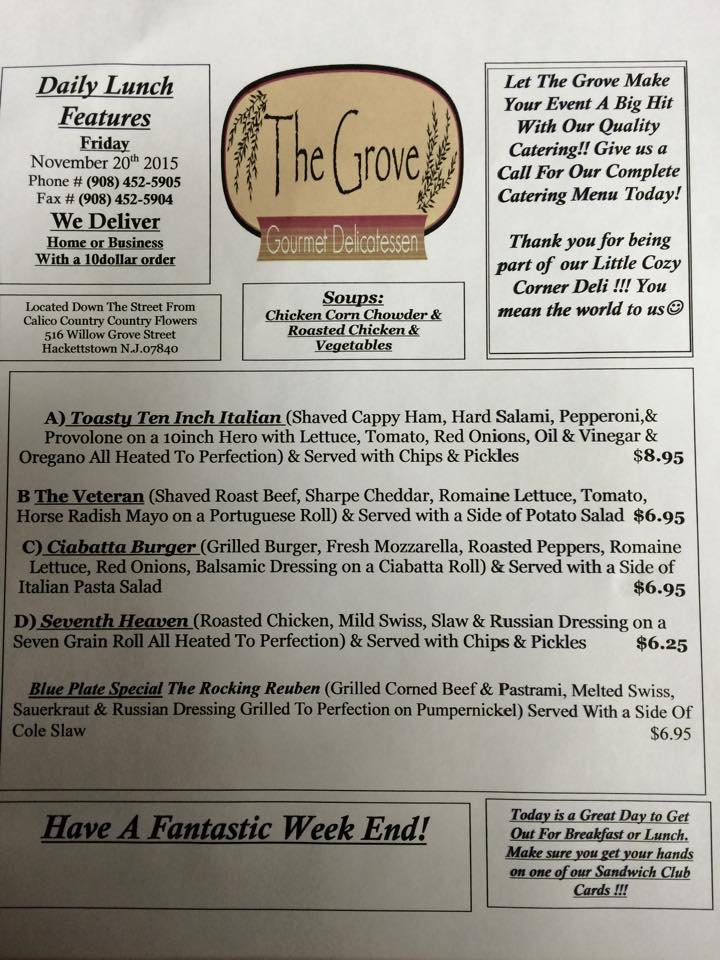 MorrisCounty411's tweet photo. ICYMI Today's Specials @TheGroveHtown - Lunch is coming and the Grove is here to help! https://t.co/eWDlKDO4EZ https://t.co/EZtdUM78EG