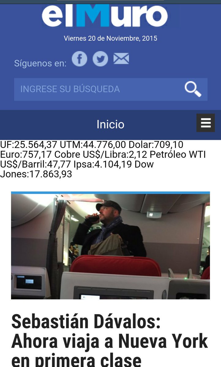 pablolirar's tweet photo. El sinvergüenza de #DávalosBachelet...
ahora viaja a Nueva York en primera clase 
https://t.co/pqYIs90bWR Ah bueno https://t.co/Fax73e937a