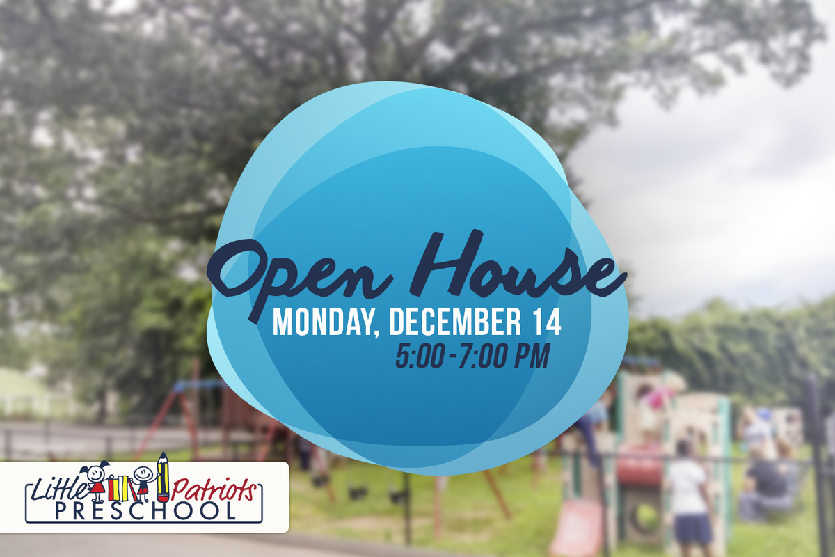 hbapatriots's tweet photo. Little Patriots Preschool has an Open House scheduled for Monday, December 14 from 5-7 PM! Come for a great visit! https://t.co/Ieb6t04cbU