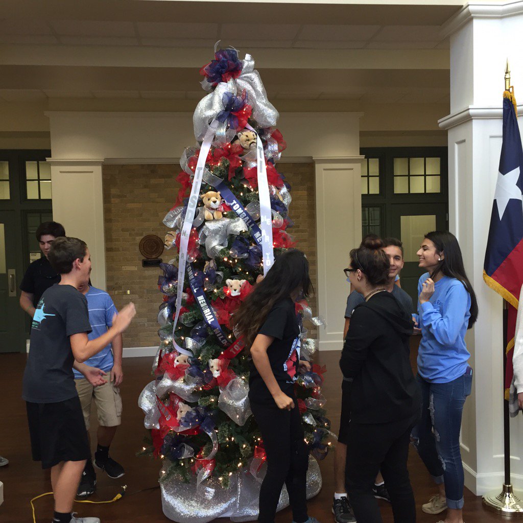 Both high school student councils worked together to create a TISD Christmas tree in the CO lobby. Great job!