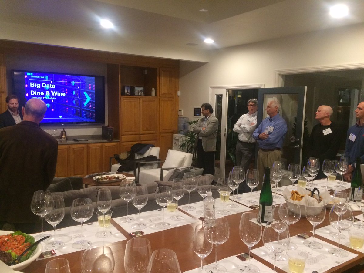VentureConnect's tweet photo. .@SVB_Financial & @AITVentures host @VerimatrixInc, @Certona, @apmetrix, @StackIQ at wine and #SVBBigData event. https://t.co/Mq8CCFBgze
