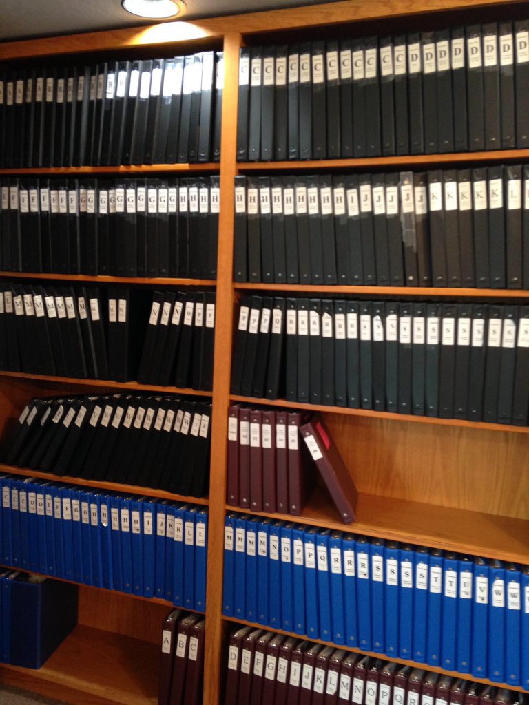 Binders going up in Genealogy Library! 😄