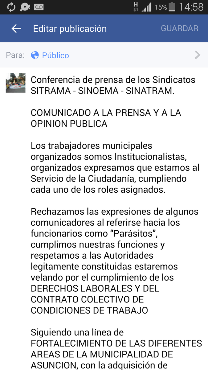 SitramaL's tweet photo. Defendiendo el derecho de los compañero/as!!!!@SitramaL @Carlosmperalta @ABCTVpy @MRehnfeldt @AsuncionMuni https://t.co/uyD03ohvJp