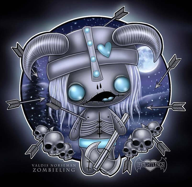 Frightlings's tweet image. Sneaky peek 💙 Valdis Norseman Zombieling COMING SOON! #frightlings #Viking #zombie