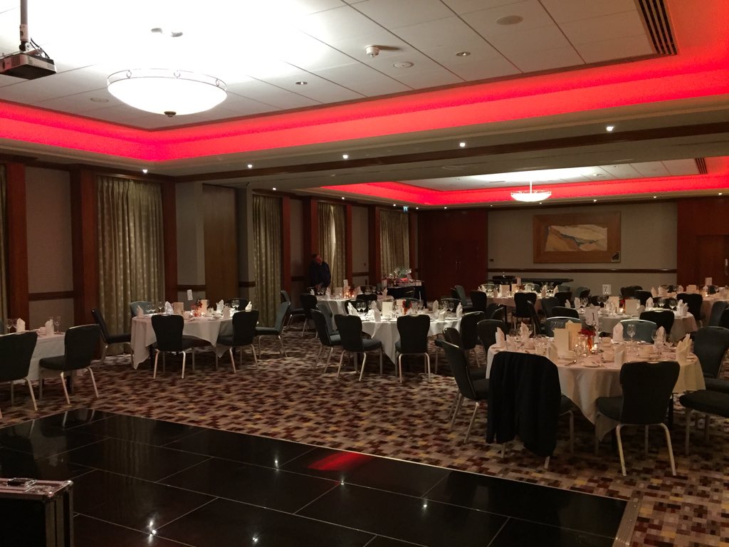8AndyLynch's tweet photo. Tables ready @ThorpeParkHotel for the @Kippaxjuniorsrl under 8s fundraising dinner thanks @Coopers_Leeds https://t.co/lgYokus2nv