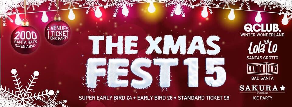Tickets are on Sale now. 
Get your early bird tickets for 4£ there's only 200 left.
#XmasFest15