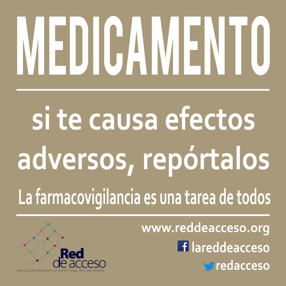 RedAcceso's tweet photo. Todos debemos reportar un #EventoAdverso. ¡La #Farmacovigilancia es tarea de todos! #ReportaFV https://t.co/y81yRxdSVV