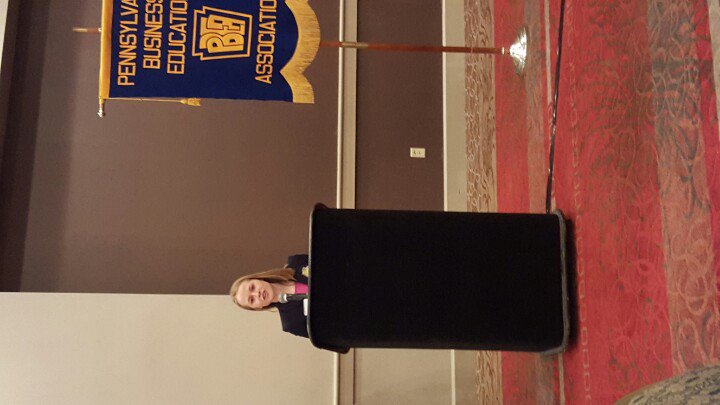 akieser's tweet photo. @pafbla Sarah H thanks business Ts for their commitment to students at the PA Business Ed Assoc. Conference #stsd15 https://t.co/TBJLSxczU4