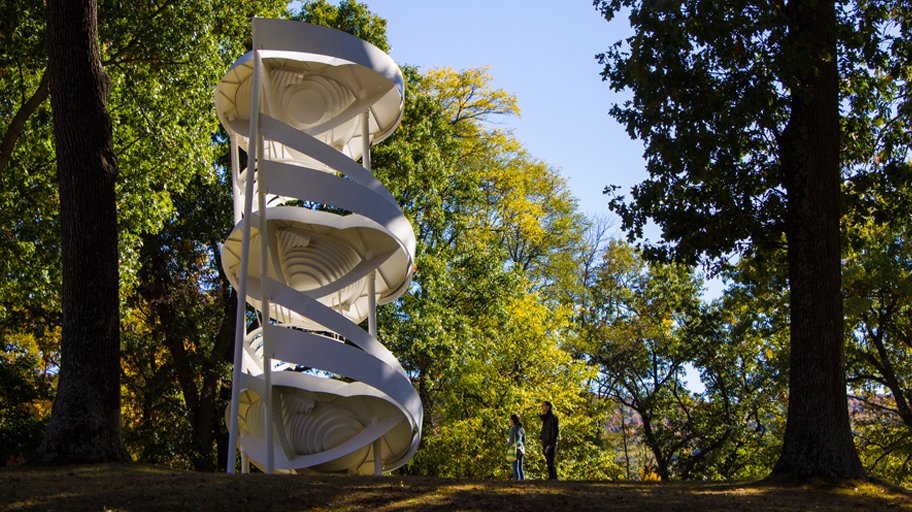 Happy Birthday to Alice Aycock! Aycock s \Three-Fold Manifestation II\ arrived at in 1987. 