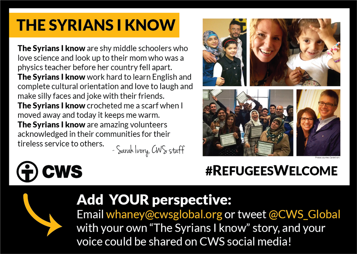 Add YOUR 'The Syrians I know' story! @RCUSA_DC @EMMRefugee @newampaths @StanleyRea @SrAnnMarieS #RefugeesWelcome