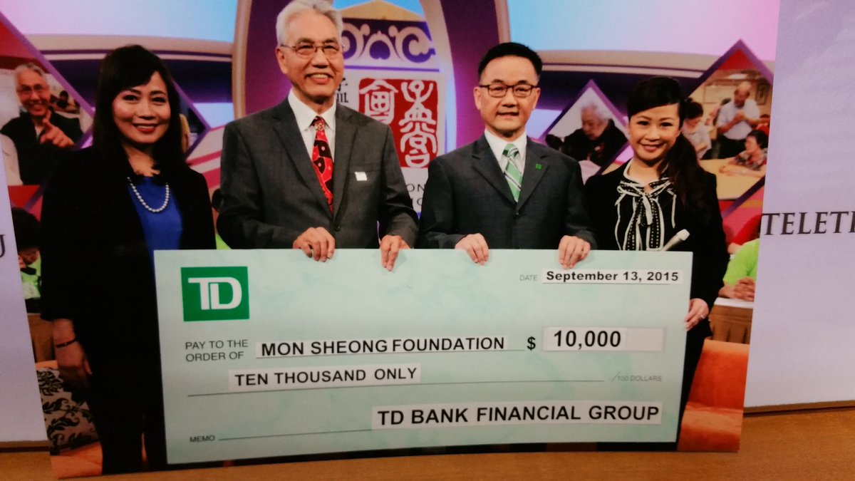 sashimi138's tweet photo. TD donated $10K TO MON SHEONG LONG TERM CARE, REAL TIME TV PRESENTATION! https://t.co/gwc8OzVaPn