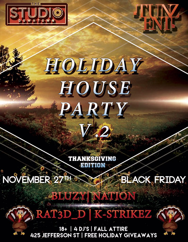 tunzent's tweet photo. ABOUT A WEEK AWAY @theStudioDt 

#holidayhousepartyv2 #studioholidays https://t.co/MH0NOFwRif