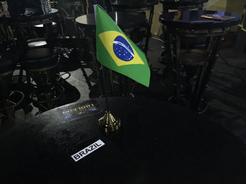 Sing4Singapore's tweet photo. #flaglets mark the #reserved table for each team competing at the #olympicsofsinging! #kwc2015 #KWCworld2015 https://t.co/1WOJaAU5op