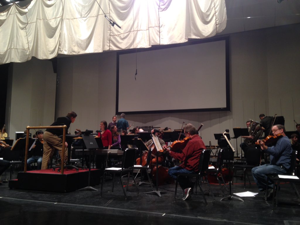 dancingwheels's tweet photo. @CSOrchestra is warming up! Almost ready for our first run through! #cso #dwheels https://t.co/KpymaK4ces