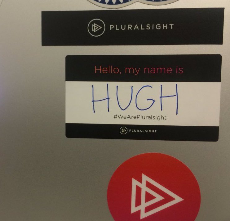 pluralsight's tweet photo. Our laptops: doing so much with so little recognition. We took to naming some of our computers for #NameYourPC day. https://t.co/g7Uwq7thcv