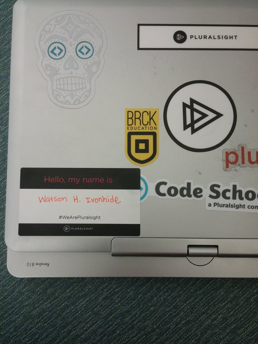 pluralsight's tweet photo. Our laptops: doing so much with so little recognition. We took to naming some of our computers for #NameYourPC day. https://t.co/g7Uwq7thcv