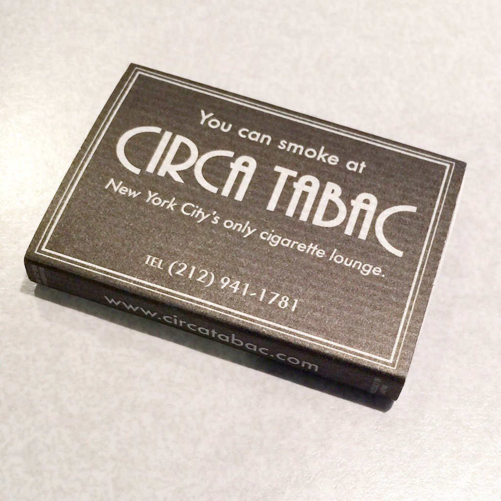 pyropusher's tweet photo. @CircaTabac #cigarlounge #Soho #NYC #matchbox produced by https://t.co/hbwm7BzCBd #premiumcigars https://t.co/wtO2qSTLi9