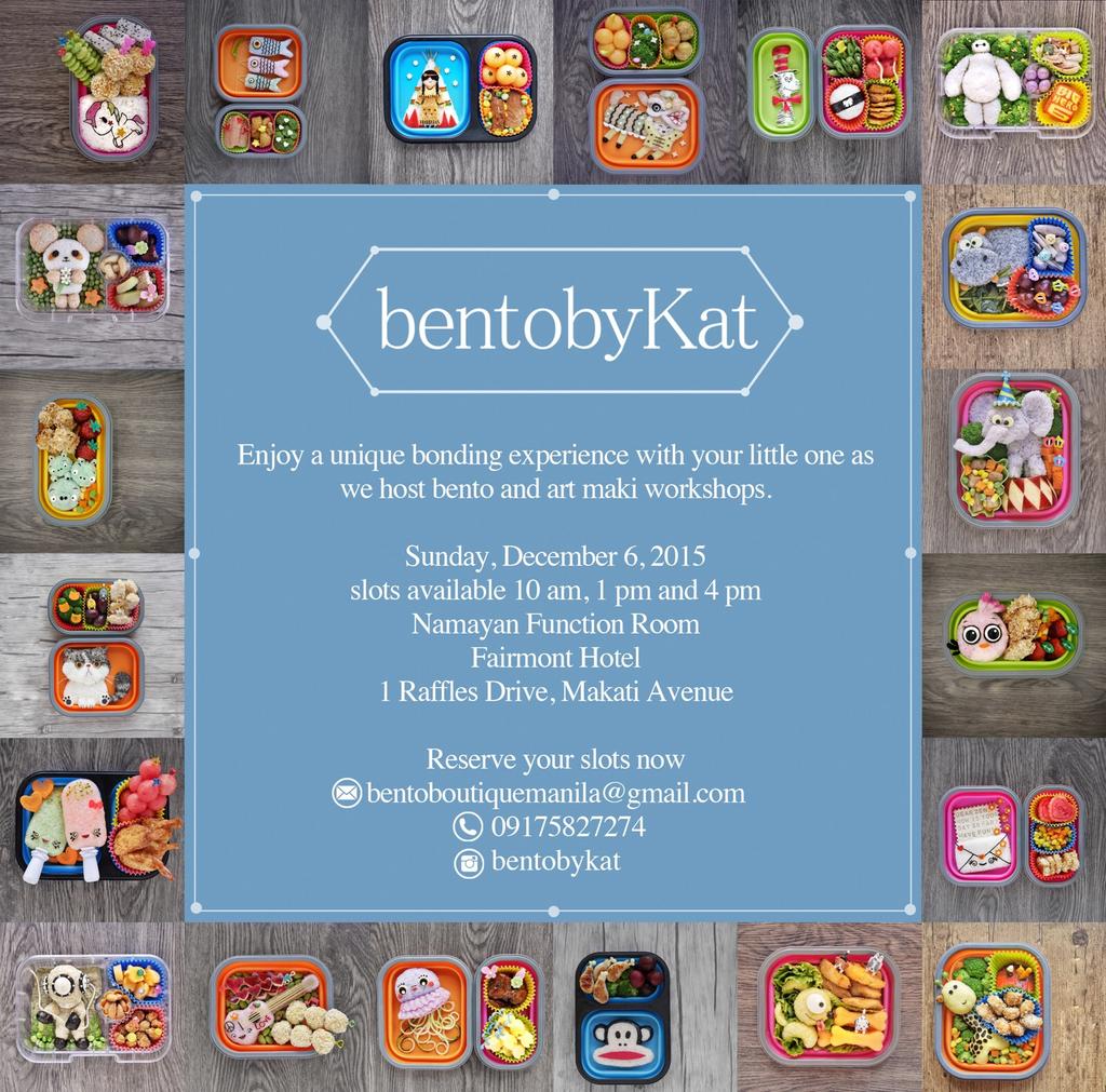 iamsuperbianca's tweet photo. To those interested in learning how to make bento boxes! Join this workshop on December 6! 😊 #bentobykat https://t.co/6JAwFWEpLb
